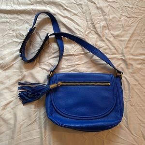 NEW SAMPLE VINTAGE MILLY SADDLE BAG in BLUE